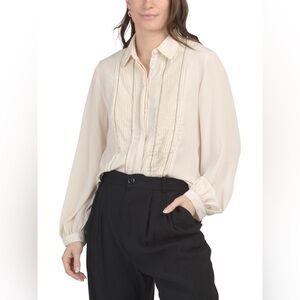 🦋 BLOGGERS FAVORITE 🦋NWT Zara Pleated Front Shirt